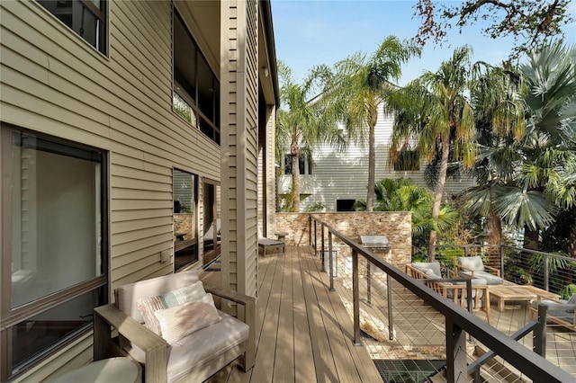 deck featuring an outdoor hangout area