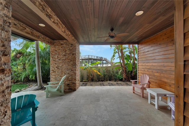 view of patio / terrace with ceiling fan