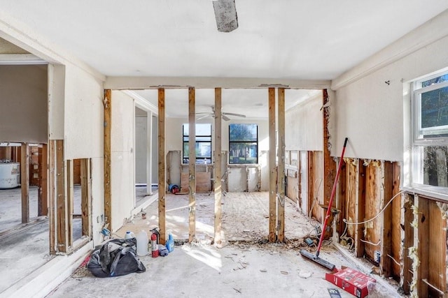 miscellaneous room featuring ceiling fan