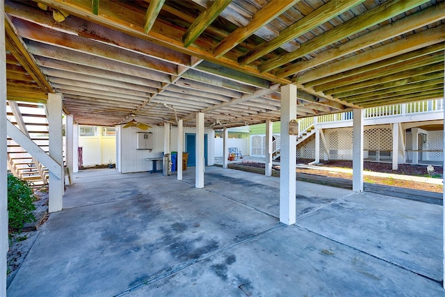 view of patio with ceiling fan