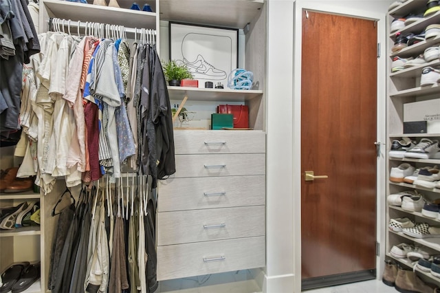 view of walk in closet