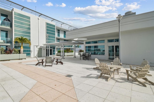 view of patio / terrace featuring a pergola