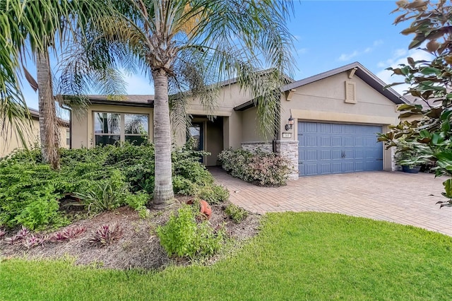 single story home featuring a garage