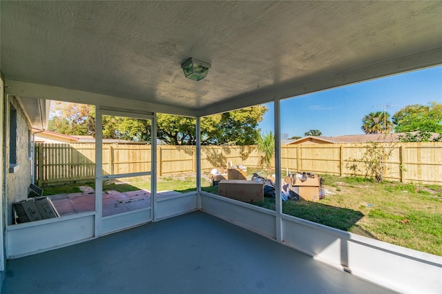 view of unfurnished sunroom