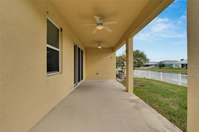 view of patio / terrace with ceiling fan