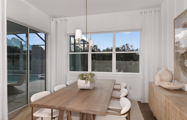 dining area featuring hardwood / wood-style floors