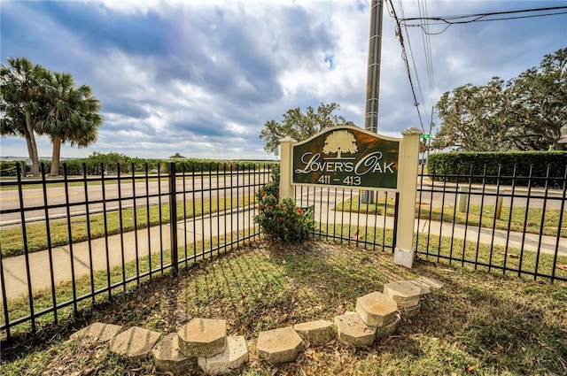 view of community sign