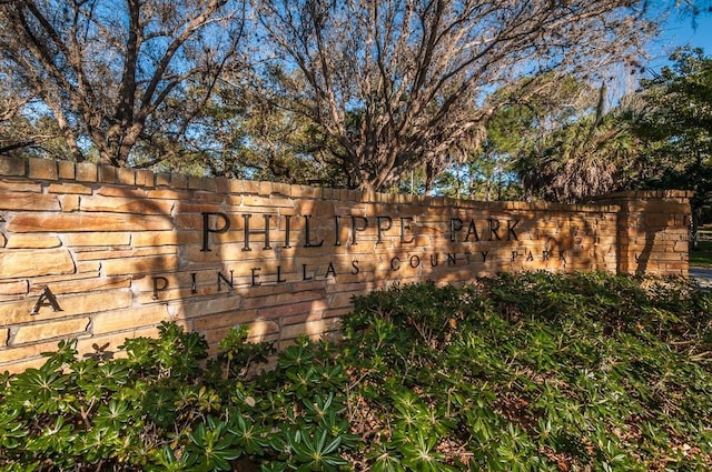 view of community sign