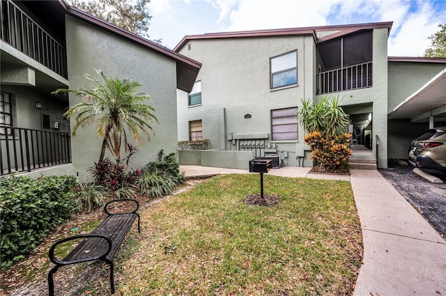 exterior space featuring a yard