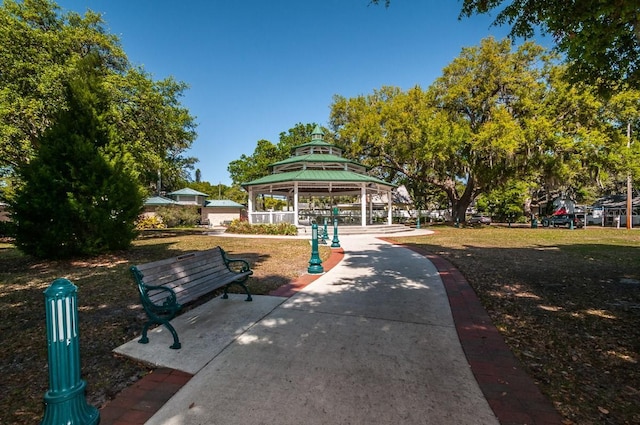 view of community with a gazebo and a yard