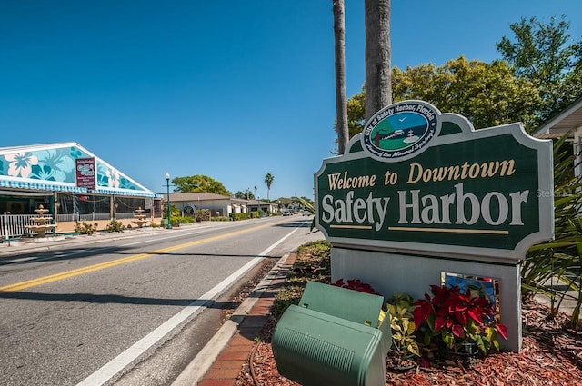 view of community sign