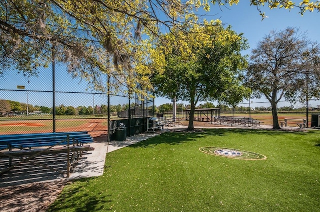 view of home's community with a lawn