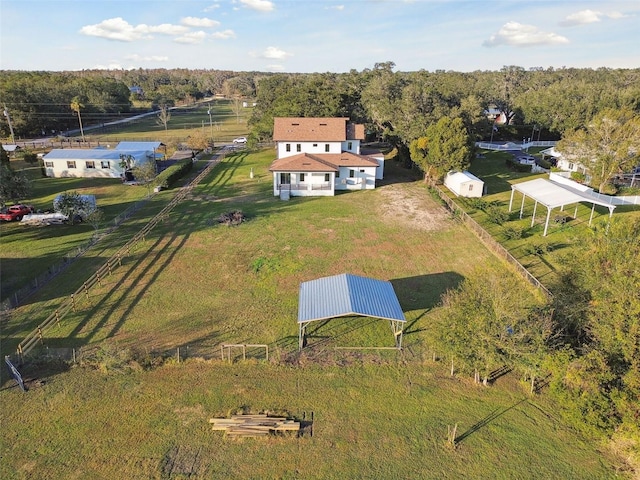 drone / aerial view featuring a rural view