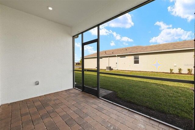 view of unfurnished sunroom