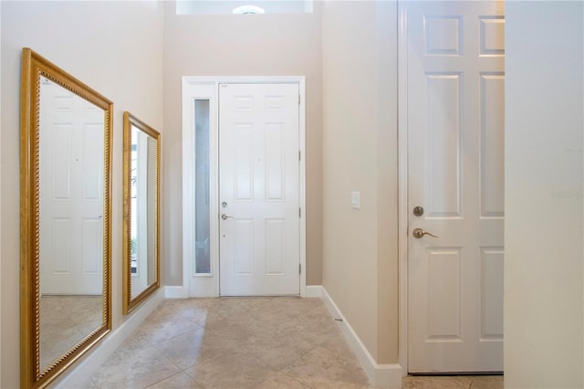 view of tiled entrance foyer