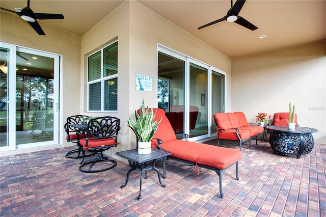 view of patio / terrace with ceiling fan