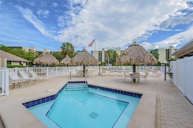 view of pool with a patio area