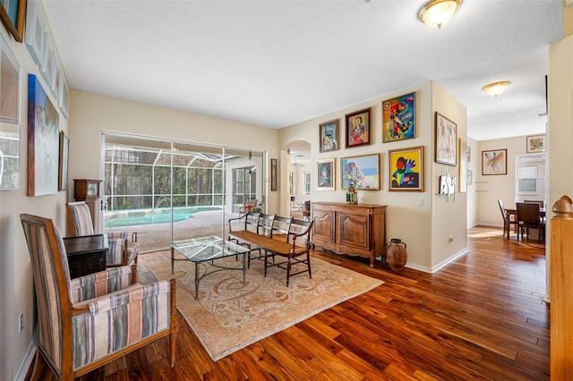 living room featuring hardwood / wood-style flooring