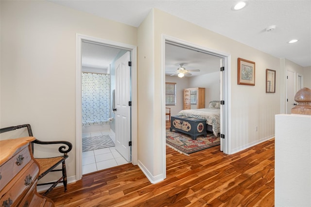 hall featuring hardwood / wood-style floors