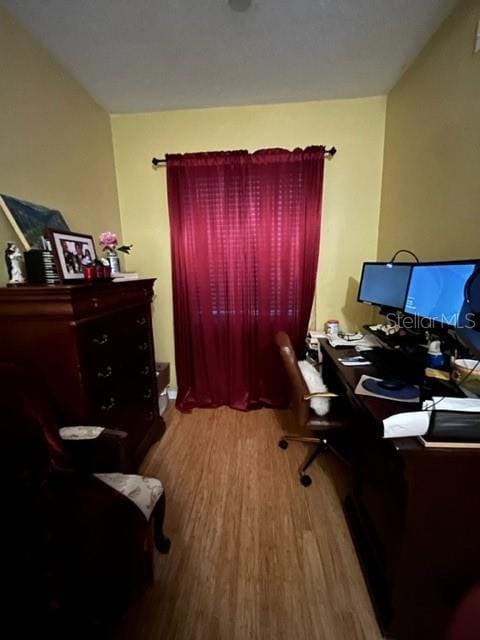 office featuring wood-type flooring