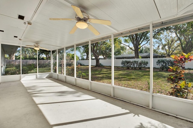 view of unfurnished sunroom