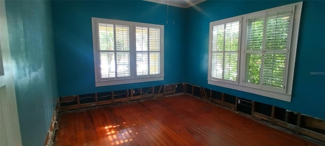 spare room featuring hardwood / wood-style floors