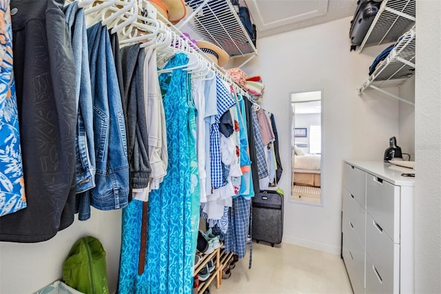 view of walk in closet