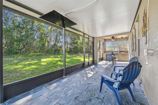 view of unfurnished sunroom