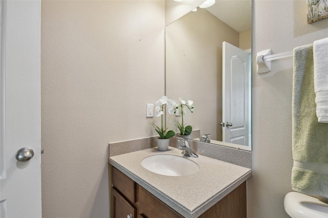 2212 Valterra Vista Way, Valrico, FL 33594 - half bathroom with vanity and a textured wall