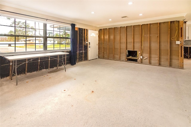 interior space featuring ornamental molding