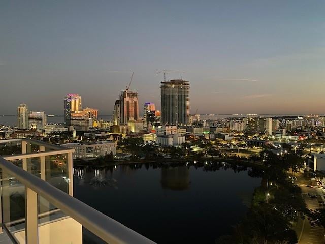 city view with a water view