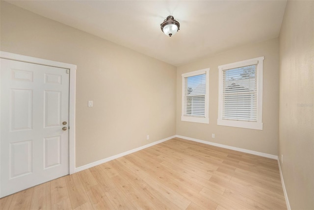 empty room featuring light wood-type flooring