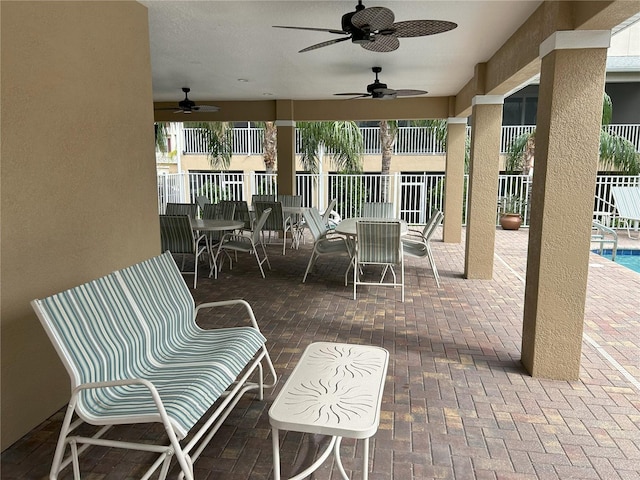 view of patio / terrace with ceiling fan