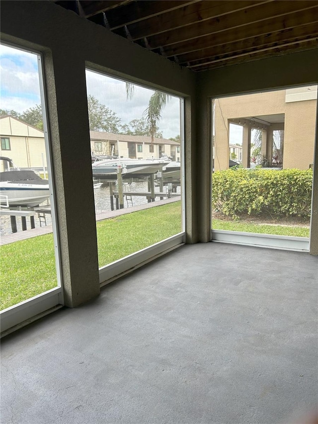 view of unfurnished sunroom