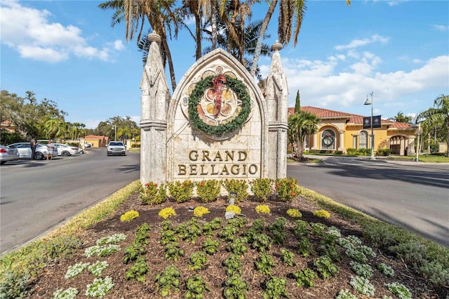 view of community sign