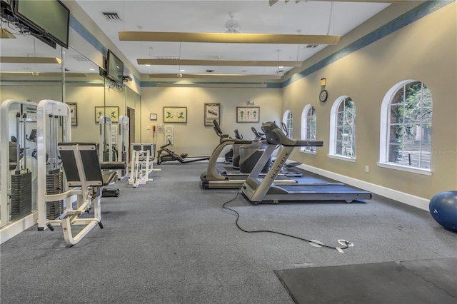 501 Knights Run Ave Unit 2308, Tampa, FL 33602 - exercise room with a towering ceiling