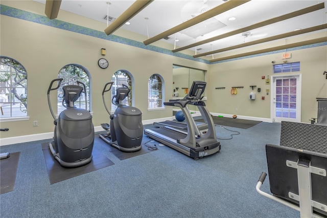 501 Knights Run Ave Unit 2308, Tampa, FL 33602 - exercise room with a towering ceiling