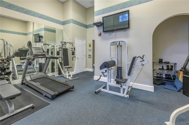 501 Knights Run Ave Unit 2308, Tampa, FL 33602 - gym featuring a towering ceiling