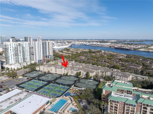 501 Knights Run Ave Unit 2308, Tampa, FL 33602 - birds eye view of property with a water view