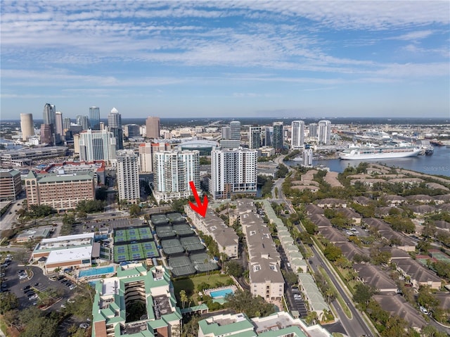 501 Knights Run Ave Unit 2308, Tampa, FL 33602 - bird's eye view with a water view