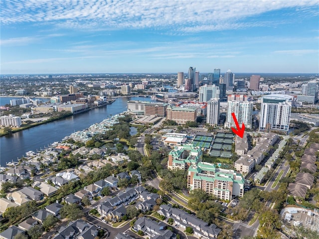 501 Knights Run Ave Unit 2308, Tampa, FL 33602 - birds eye view of property featuring a water view