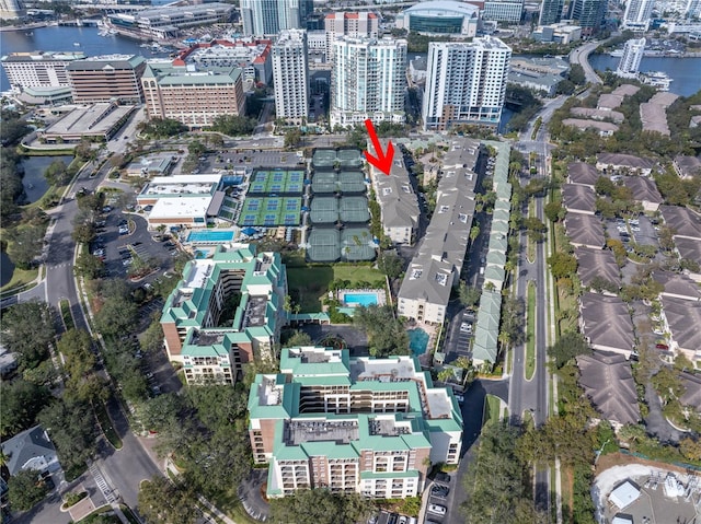 501 Knights Run Ave Unit 2308, Tampa, FL 33602 - drone / aerial view featuring a water view