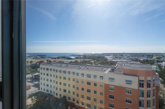 property's view of city with a water view