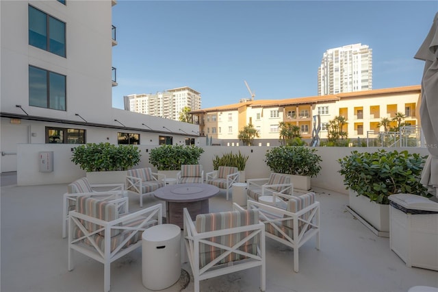 view of patio with an outdoor living space