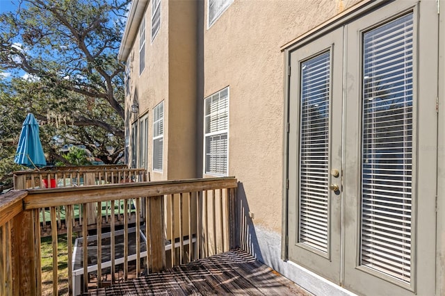 deck with french doors