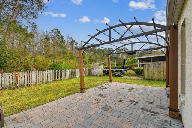 view of patio / terrace featuring a pergola