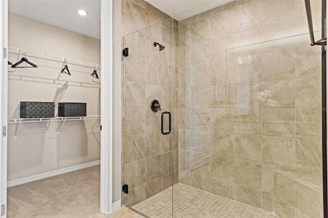 bathroom featuring walk in shower