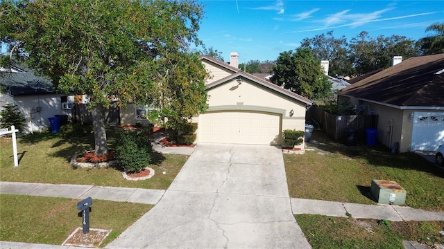 view of front of house with a front lawn