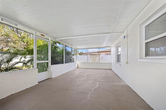 view of unfurnished sunroom