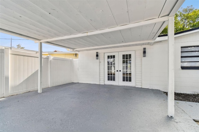 view of patio with french doors